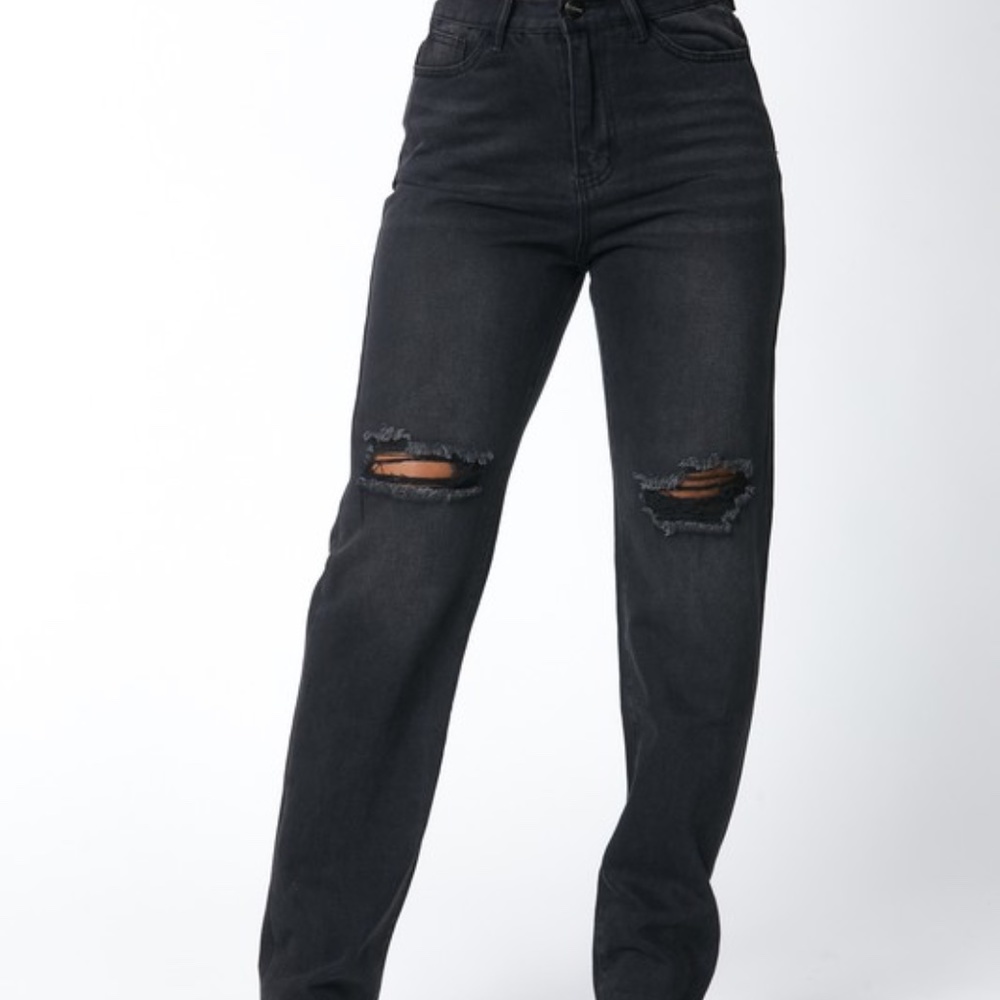 Boyfriend Wide Legs Jeans | Black